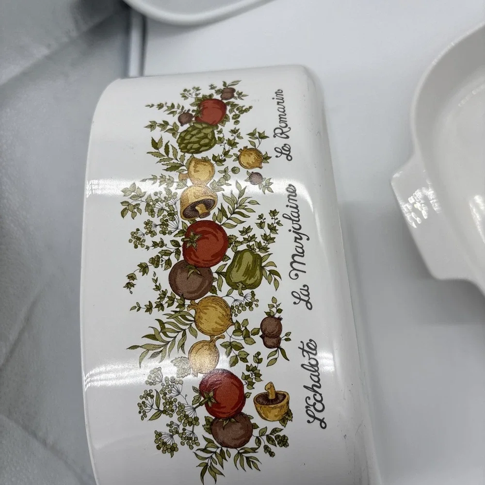 CORNINGWARE A-5-B Spice of Life 5 Quart Casserole A-22-B W/ Pyrex Lid A-12-C